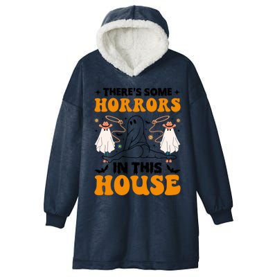 Funny Ghost Halloween ThereS Some Horrors In This House Gift Hooded Wearable Blanket