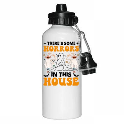 Funny Ghost Halloween ThereS Some Horrors In This House Gift Aluminum Water Bottle