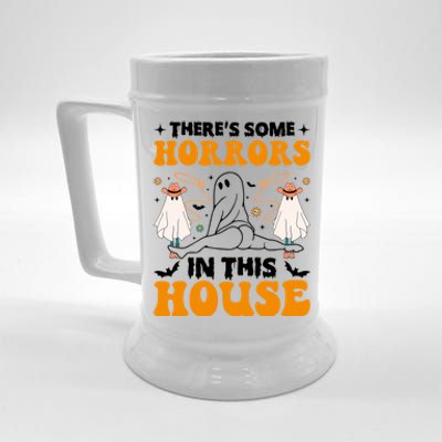 Funny Ghost Halloween ThereS Some Horrors In This House Gift Beer Stein