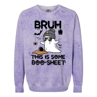 Funny Ghost Halloween Humor Bruh This Is Some Boo Sheet Meaningful Gift Colorblast Crewneck Sweatshirt