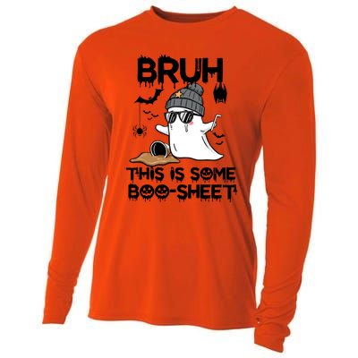 Funny Ghost Halloween Humor Bruh This Is Some Boo Sheet Meaningful Gift Cooling Performance Long Sleeve Crew