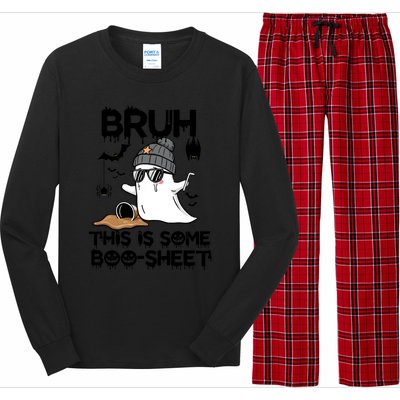 Funny Ghost Halloween Humor Bruh This Is Some Boo Sheet Meaningful Gift Long Sleeve Pajama Set