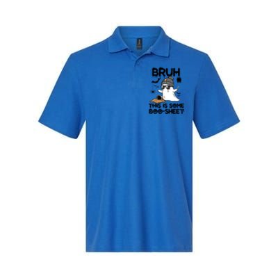 Funny Ghost Halloween Humor Bruh This Is Some Boo Sheet Meaningful Gift Softstyle Adult Sport Polo