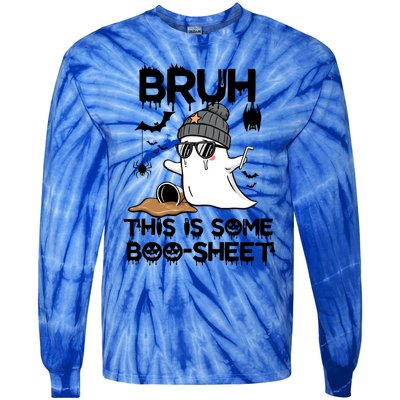 Funny Ghost Halloween Humor Bruh This Is Some Boo Sheet Meaningful Gift Tie-Dye Long Sleeve Shirt