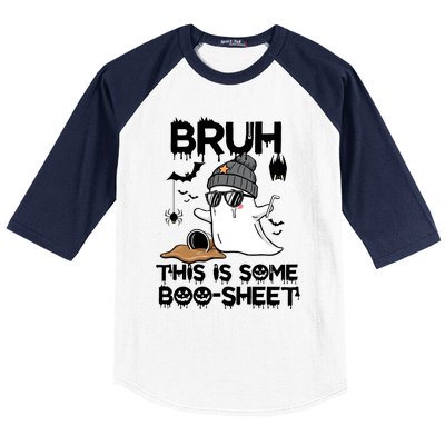 Funny Ghost Halloween Humor Bruh This Is Some Boo Sheet Meaningful Gift Baseball Sleeve Shirt