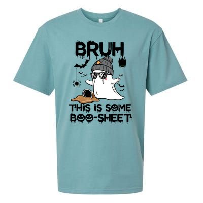 Funny Ghost Halloween Humor Bruh This Is Some Boo Sheet Meaningful Gift Sueded Cloud Jersey T-Shirt