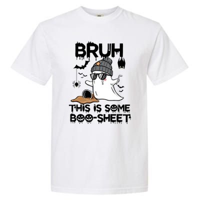 Funny Ghost Halloween Humor Bruh This Is Some Boo Sheet Meaningful Gift Garment-Dyed Heavyweight T-Shirt