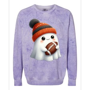 Football Ghost Halloween Party Costume Gift Colorblast Crewneck Sweatshirt