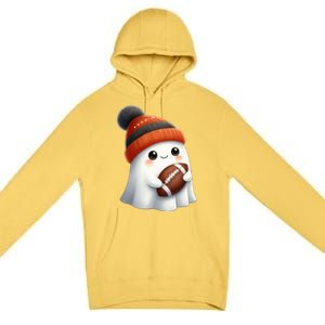 Football Ghost Halloween Party Costume Gift Premium Pullover Hoodie