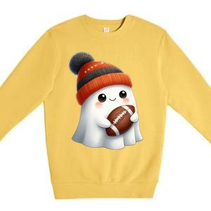 Football Ghost Halloween Party Costume Gift Premium Crewneck Sweatshirt