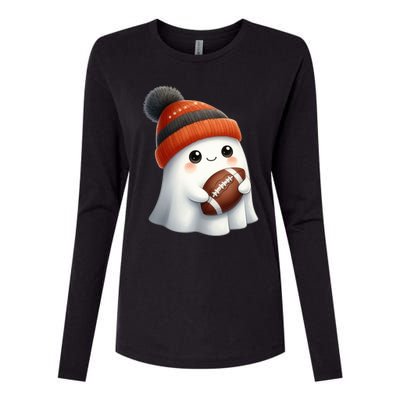 Football Ghost Halloween Party Costume Gift Womens Cotton Relaxed Long Sleeve T-Shirt