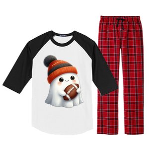 Football Ghost Halloween Party Costume Gift Raglan Sleeve Pajama Set