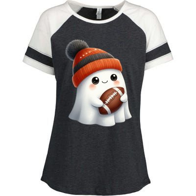 Football Ghost Halloween Party Costume Gift Enza Ladies Jersey Colorblock Tee