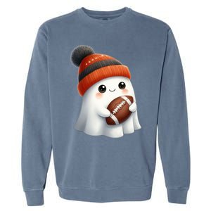 Football Ghost Halloween Party Costume Gift Garment-Dyed Sweatshirt