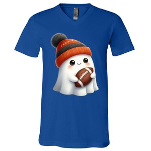 Football Ghost Halloween Party Costume Gift V-Neck T-Shirt