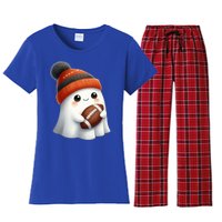 Football Ghost Halloween Party Costume Gift Women's Flannel Pajama Set