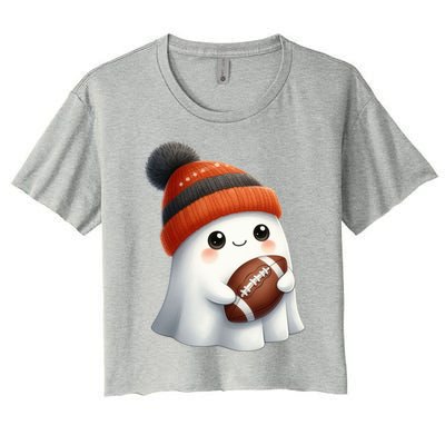 Football Ghost Halloween Party Costume Gift Women's Crop Top Tee