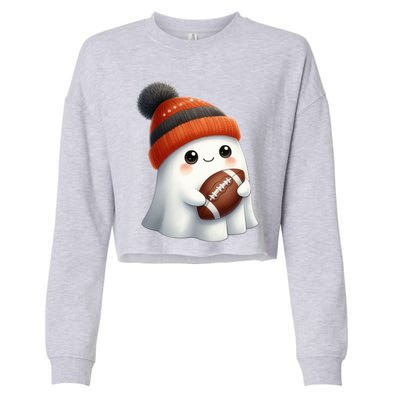 Football Ghost Halloween Party Costume Gift Cropped Pullover Crew