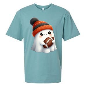 Football Ghost Halloween Party Costume Gift Sueded Cloud Jersey T-Shirt