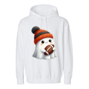 Football Ghost Halloween Party Costume Gift Garment-Dyed Fleece Hoodie