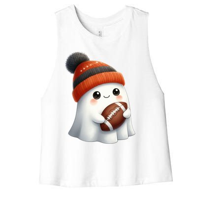 Football Ghost Halloween Party Costume Gift Women's Racerback Cropped Tank