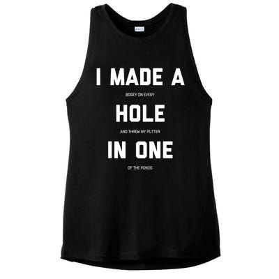 Funny Golf Hole In One Golf Gag Gifts Ladies PosiCharge Tri-Blend Wicking Tank