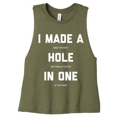 Funny Golf Hole In One Golf Gag Gifts Women's Racerback Cropped Tank