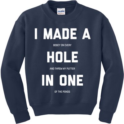 Funny Golf Hole In One Golf Gag Gifts Kids Sweatshirt