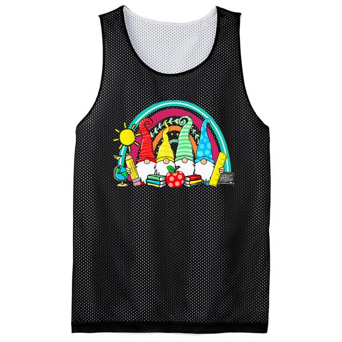 Funny Gnomes Happy First Day Teachers Student Back To School Mesh Reversible Basketball Jersey Tank