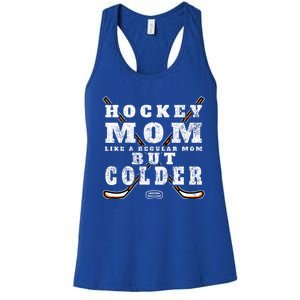 Funny Gift Hockey Mom Gift Like A Regular Mom But Colder Gift Meaningful Gift Women's Racerback Tank