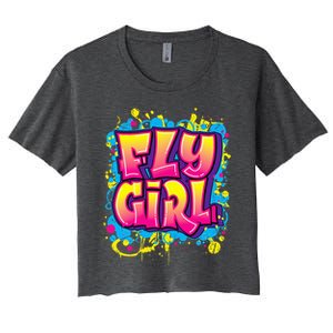 Fly Girl Hip Hop 80s 90s Dance Bgirl Urban Graffiti Style Women's Crop Top Tee