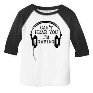 Funny Gamer Headset I Can't Hear You I'm Gaming Great Gift Toddler Fine Jersey T-Shirt