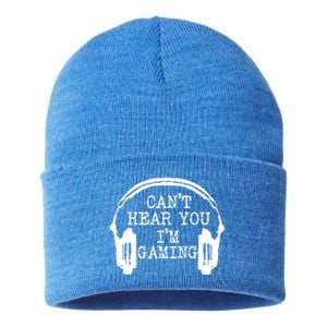 Funny Gamer Headset I Can't Hear You I'm Gaming Meaningful Gift Sustainable Knit Beanie