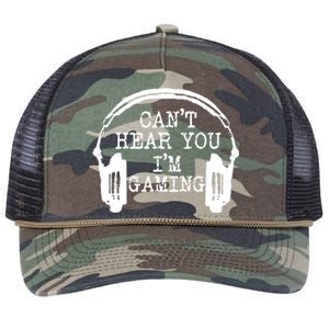 Funny Gamer Headset I Can't Hear You I'm Gaming Meaningful Gift Retro Rope Trucker Hat Cap