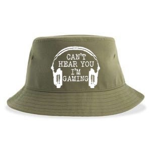 Funny Gamer Headset I Can't Hear You I'm Gaming Meaningful Gift Sustainable Bucket Hat