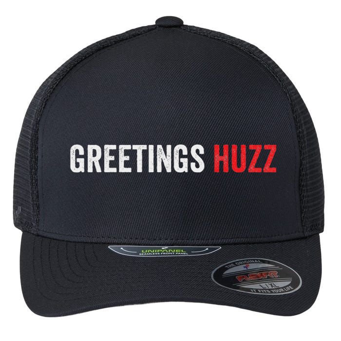 Funny Greetings Huzz Funny Gen Z Gen Alpha Slang Viral Meme Flexfit Unipanel Trucker Cap