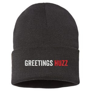 Funny Greetings Huzz Funny Gen Z Gen Alpha Slang Viral Meme Sustainable Knit Beanie