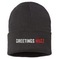 Funny Greetings Huzz Funny Gen Z Gen Alpha Slang Viral Meme Sustainable Knit Beanie