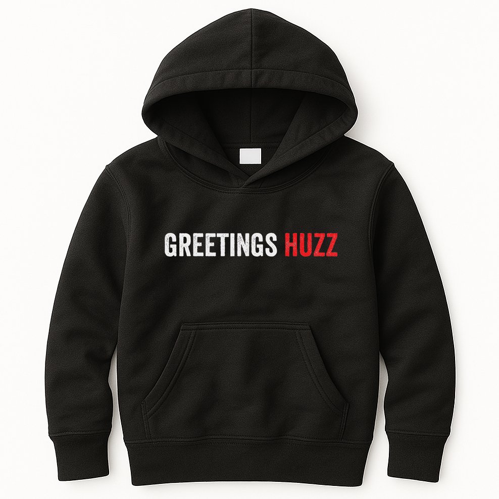 Funny Greetings Huzz Funny Gen Z Gen Alpha Slang Viral Meme Kids Hoodie
