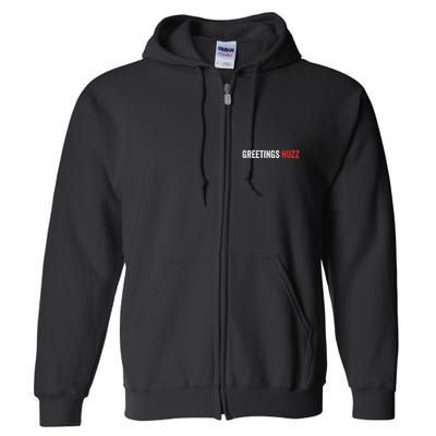 Funny Greetings Huzz Funny Gen Z Gen Alpha Slang Viral Meme Full Zip Hoodie