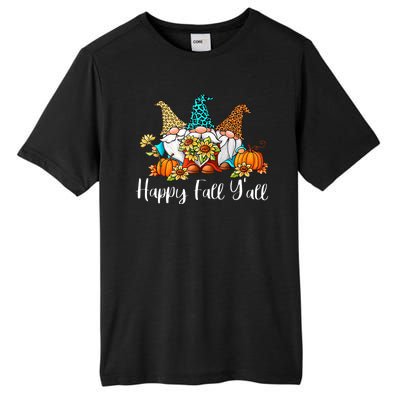 Funny Gnomes Happy Fall Y'all Leopard Pumpkin Autumn Gnomes Tall Fusion ChromaSoft Performance T-Shirt