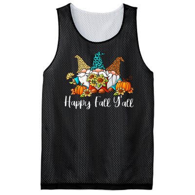 Funny Gnomes Happy Fall Y'all Leopard Pumpkin Autumn Gnomes Mesh Reversible Basketball Jersey Tank