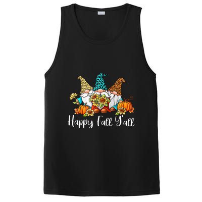 Funny Gnomes Happy Fall Y'all Leopard Pumpkin Autumn Gnomes PosiCharge Competitor Tank