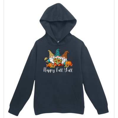 Funny Gnomes Happy Fall Y'all Leopard Pumpkin Autumn Gnomes Urban Pullover Hoodie