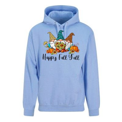 Funny Gnomes Happy Fall Y'all Leopard Pumpkin Autumn Gnomes Unisex Surf Hoodie