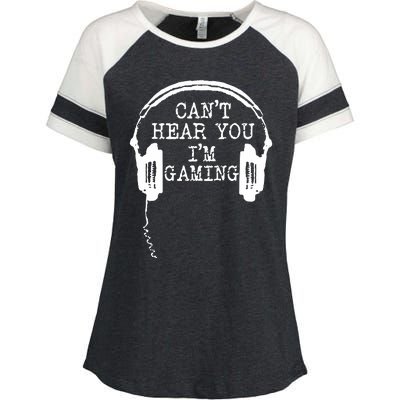 Funny Gamer Headset I CanT Hear You IM Gaming Enza Ladies Jersey Colorblock Tee