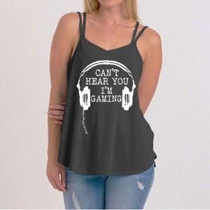 Funny Gamer Headset I Cant Hear You Im Gaming Women's Strappy Tank