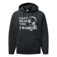 Funny Gamer Headset I Cant Hear You Im Gaming Performance Fleece Hoodie