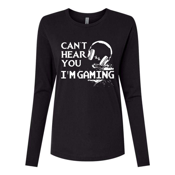 Funny Gamer Headset I Cant Hear You Im Gaming Womens Cotton Relaxed Long Sleeve T-Shirt