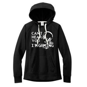 Funny Gamer Headset I Cant Hear You Im Gaming Women's Fleece Hoodie